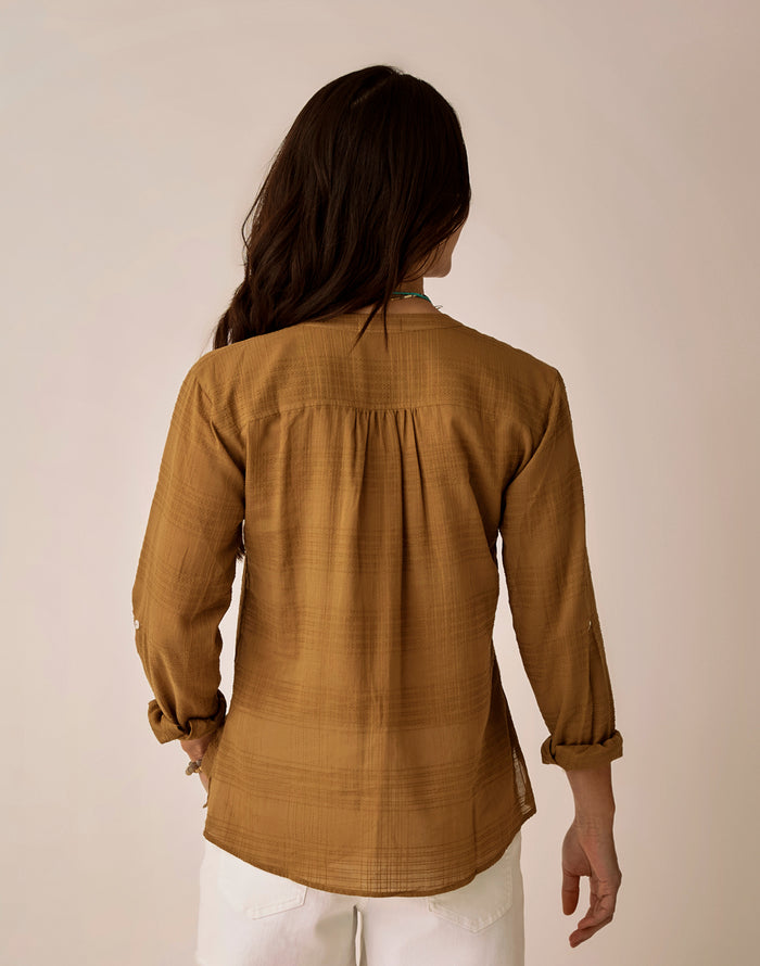 Dylan Textured Shirt: Golden