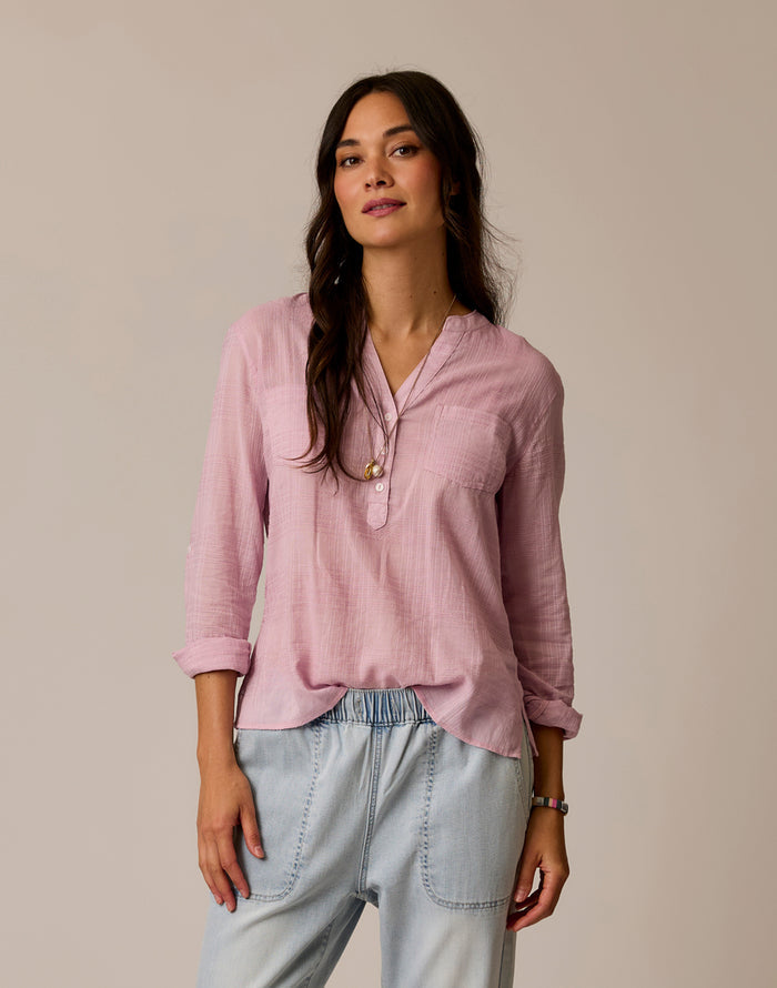 Dylan Textured Shirt: Light Dusk