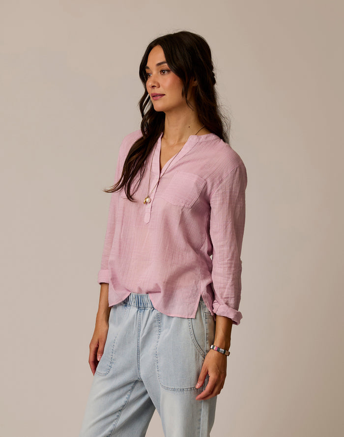 Dylan Textured Shirt: Light Dusk