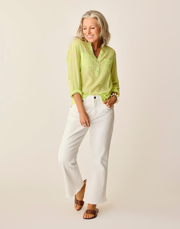 Dylan Textured Shirt: Limeade - FINAL SALE