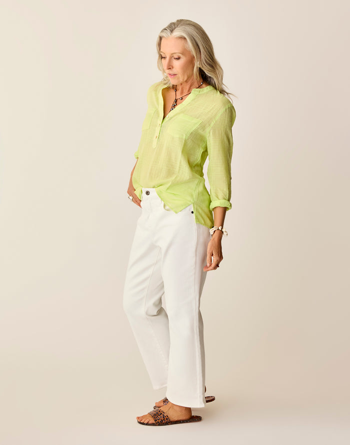Dylan Textured Shirt: Limeade - FINAL SALE