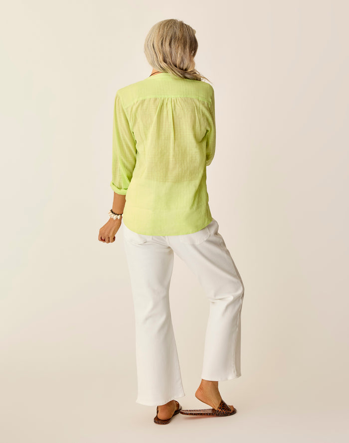 Dylan Textured Shirt: Limeade - FINAL SALE