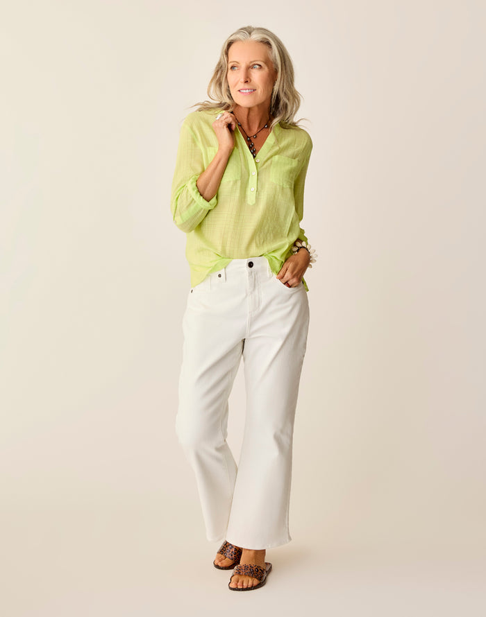 Dylan Textured Shirt: Limeade - FINAL SALE