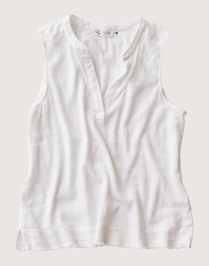 Dylan Textured Tank: Cloud - FINAL SALE