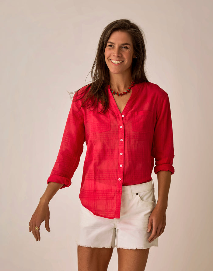 Dylan Textured Tunic: Watermelon