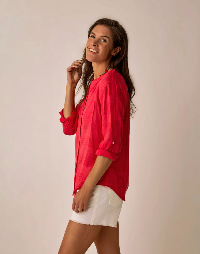 Dylan Textured Tunic: Watermelon