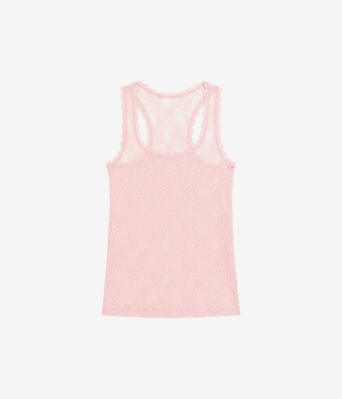 Effortlessly Lace Tank: Blush Pink