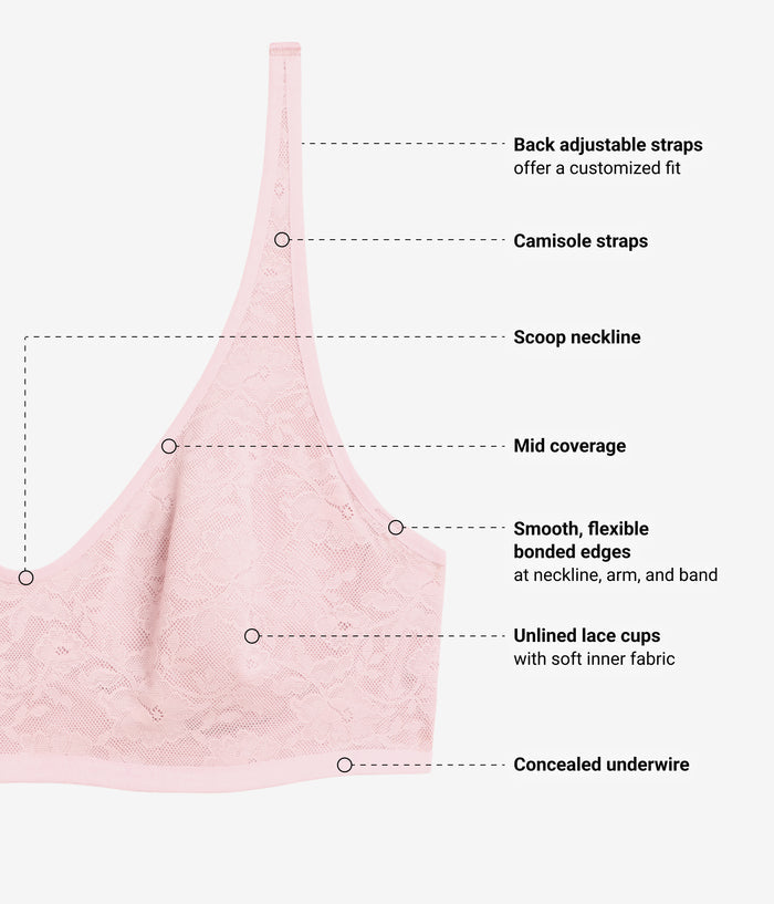Effortlessly Lace Underwire Bra: Blush Pink