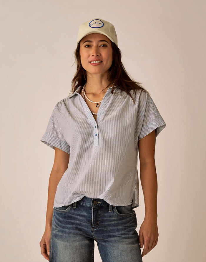 Elliott Voile Top: Captain Pinstripe