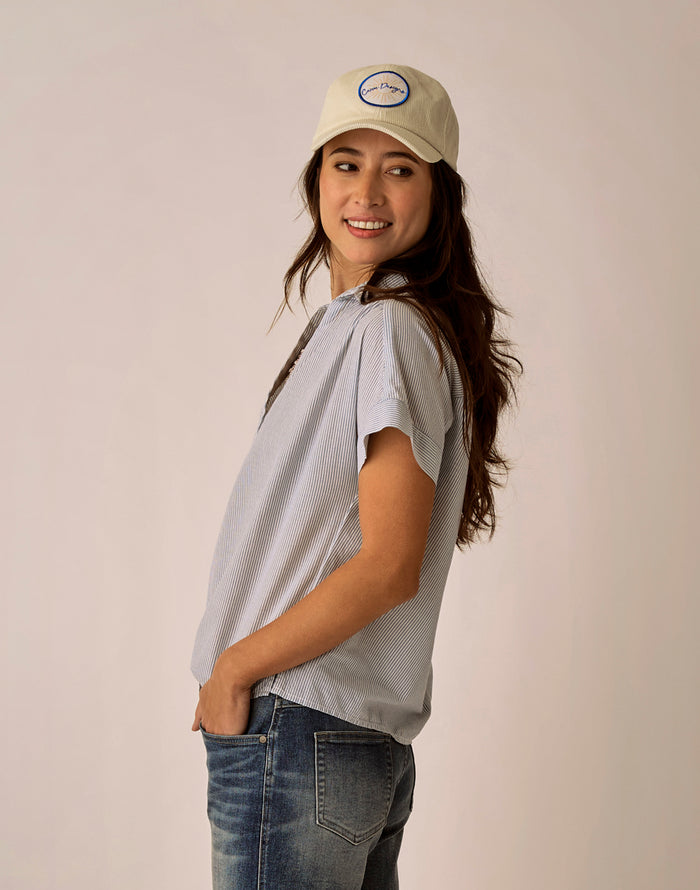 Elliott Voile Top: Captain Pinstripe