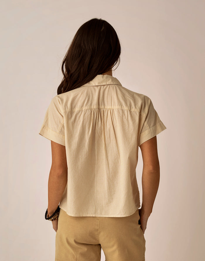 Elliott Voile Top: Prairie Pinstripe