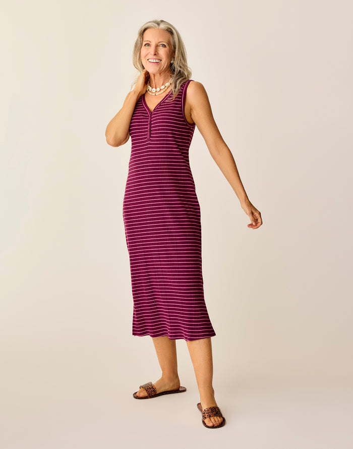 Elodie Rib Dress: Nirvana Stripe - FINAL SALE