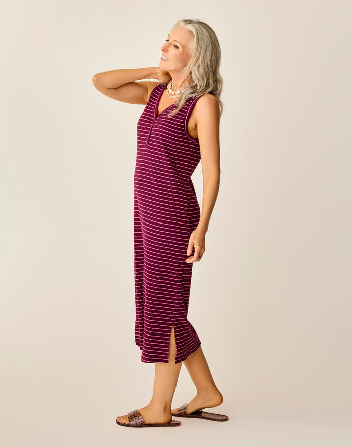 Elodie Rib Dress: Nirvana Stripe - FINAL SALE