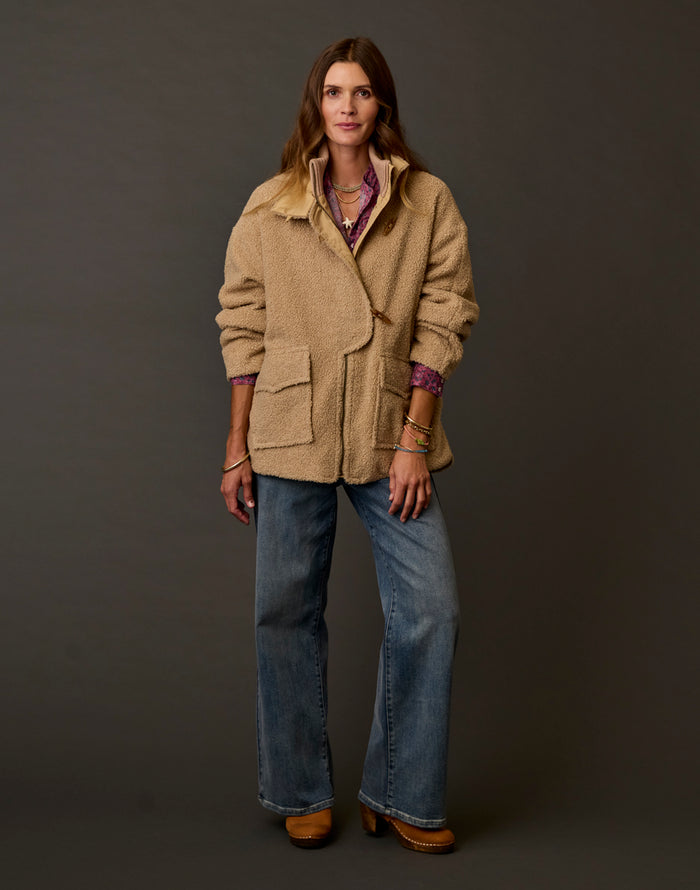 Emilia Boucle Coat: Sandstone
