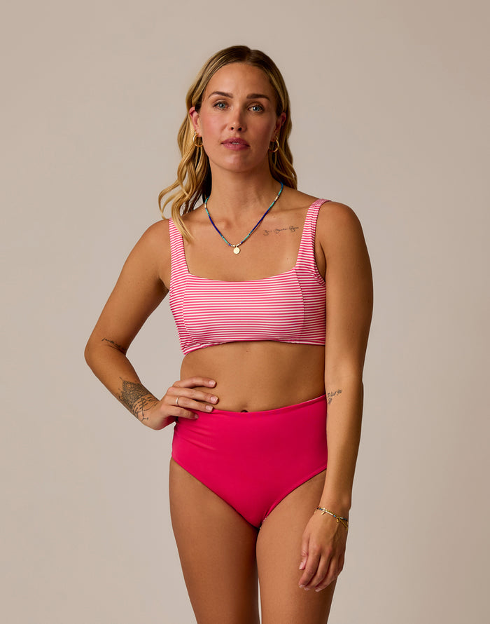 Erin Reversible Bottom: Melon Stripe/Watermelon