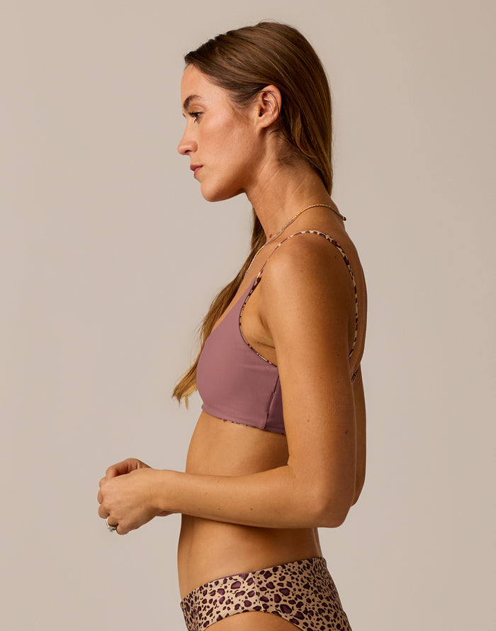Escondido Compression Reversible Top: Leopard/Rose Taupe