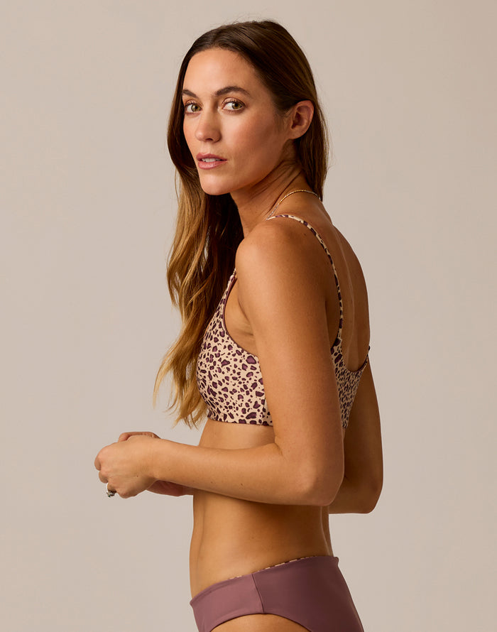 Escondido Compression Reversible Top: Leopard/Rose Taupe