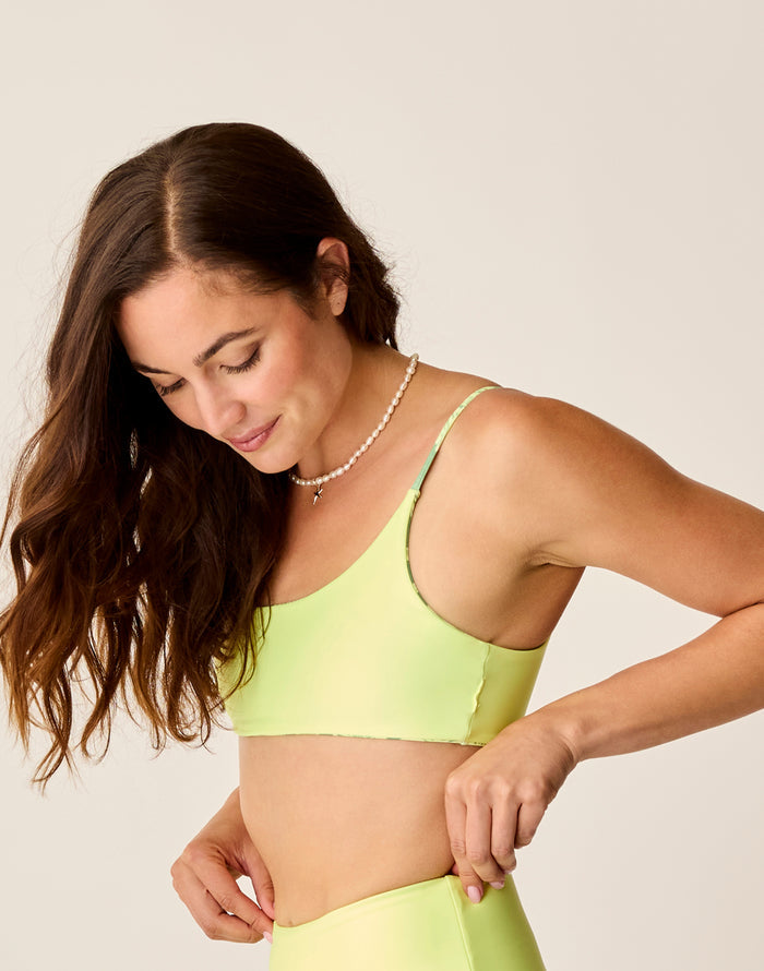 Escondido Compression Reversible Top: Tide/Limeade - FINAL SALE