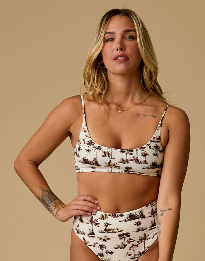 Escondido Compression Reversible Top: Toile/Dusk