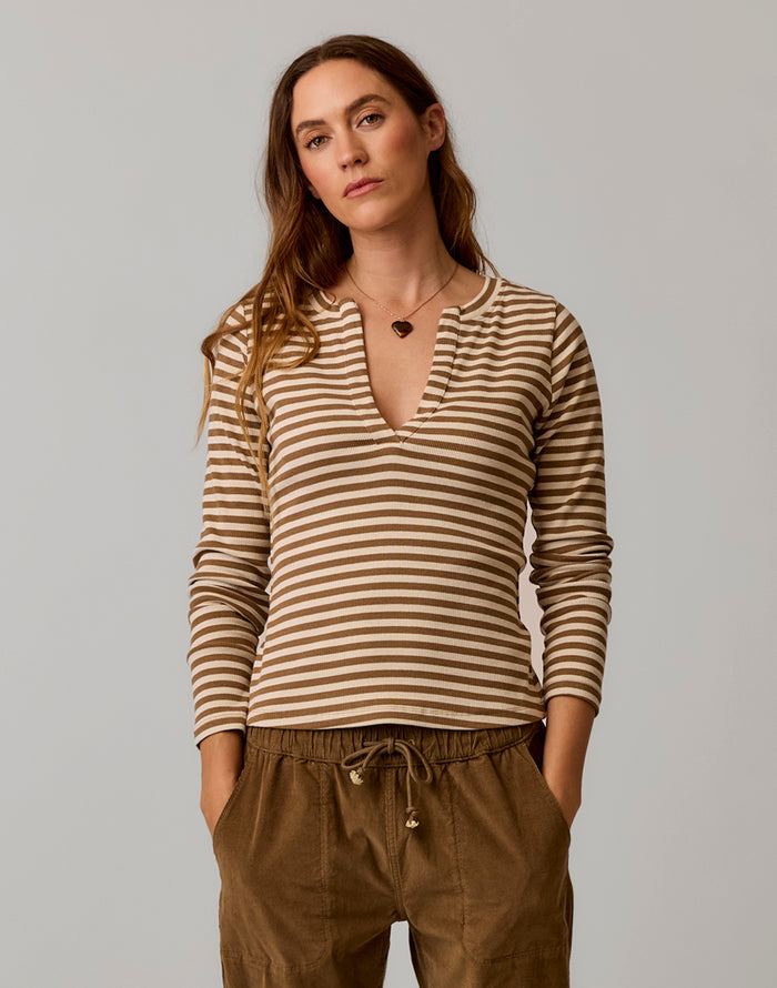 Ever Henley: Walnut Stripe