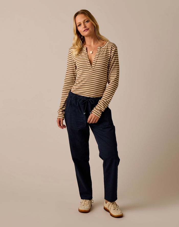 Ever Henley: Walnut Stripe