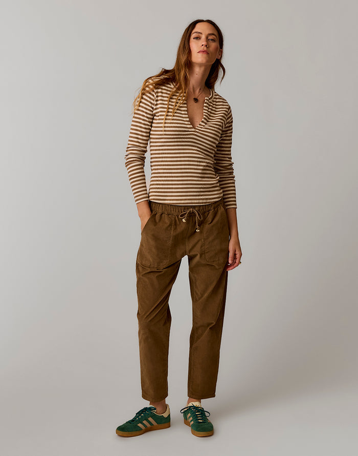 Ever Henley: Walnut Stripe