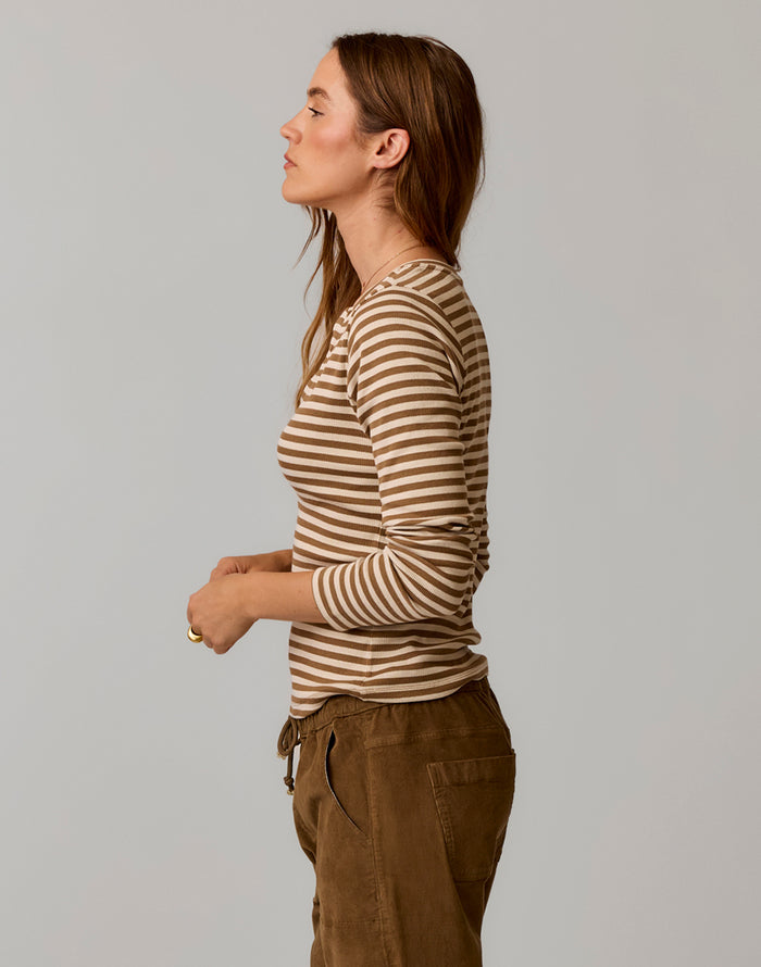 Ever Henley: Walnut Stripe