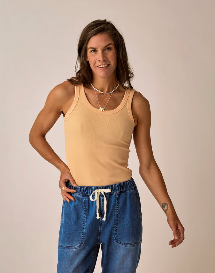 Ever Rib Tank: Apricot