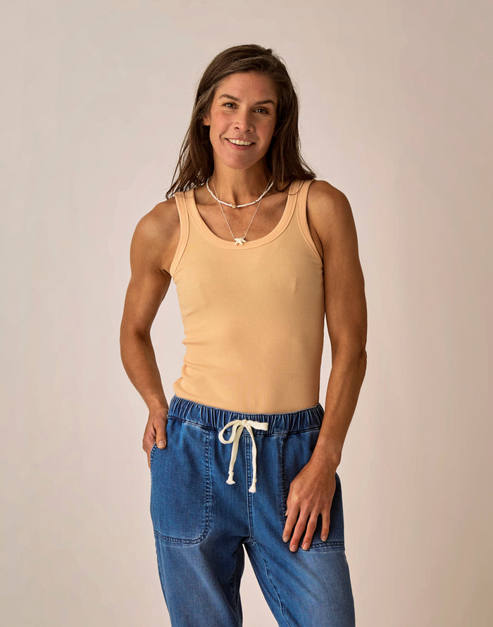 Ever Rib Tank: Apricot