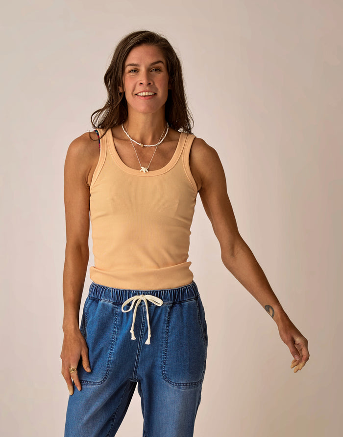Ever Rib Tank: Apricot