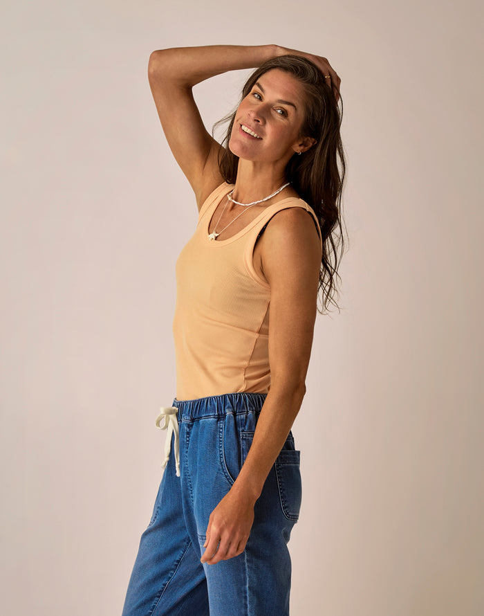Ever Rib Tank: Apricot