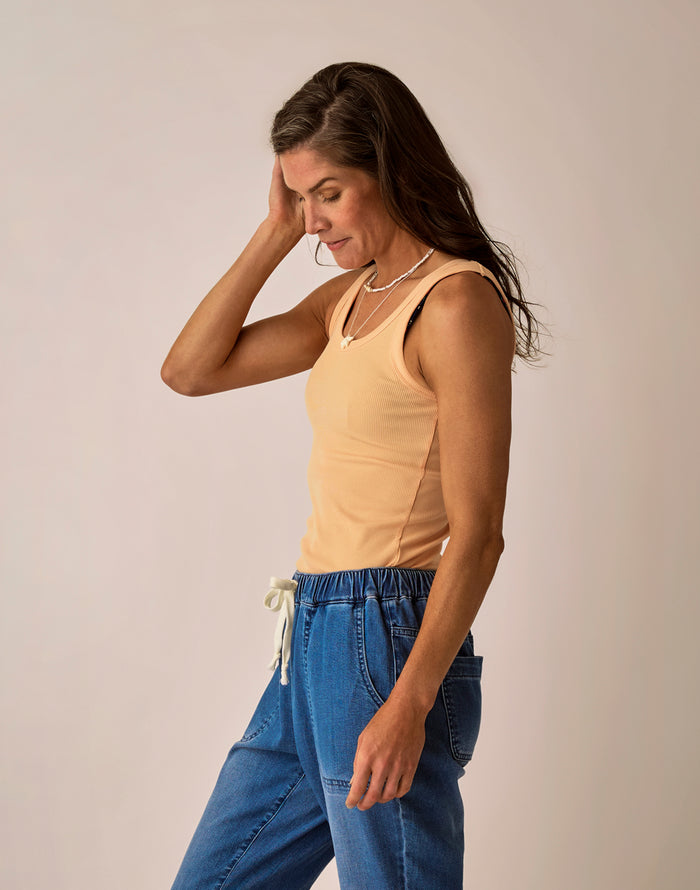 Ever Rib Tank: Apricot