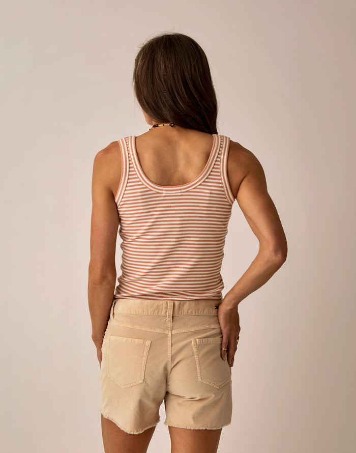 Ever Rib Tank: Crema Stripe