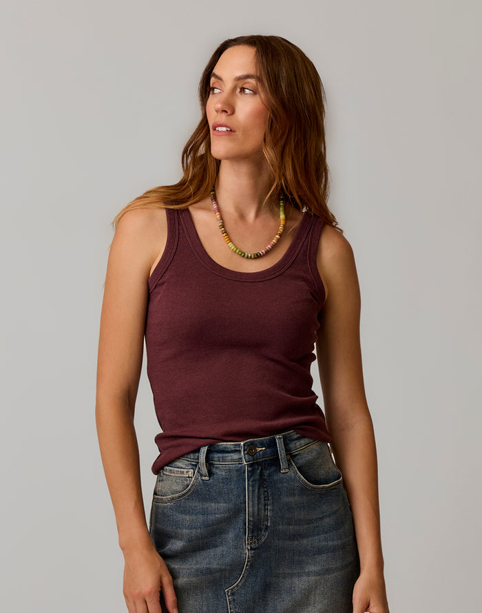 Ever Rib Tank: Dark Plum