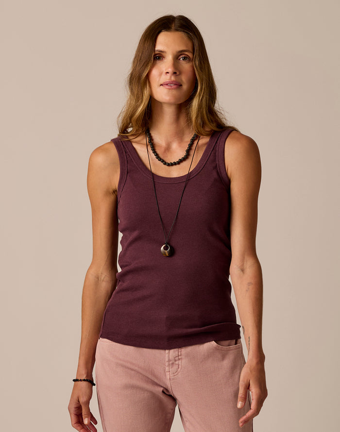 Ever Rib Tank: Dark Plum