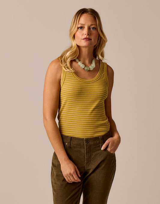 Ever Rib Tank: Gold Glow Stripe