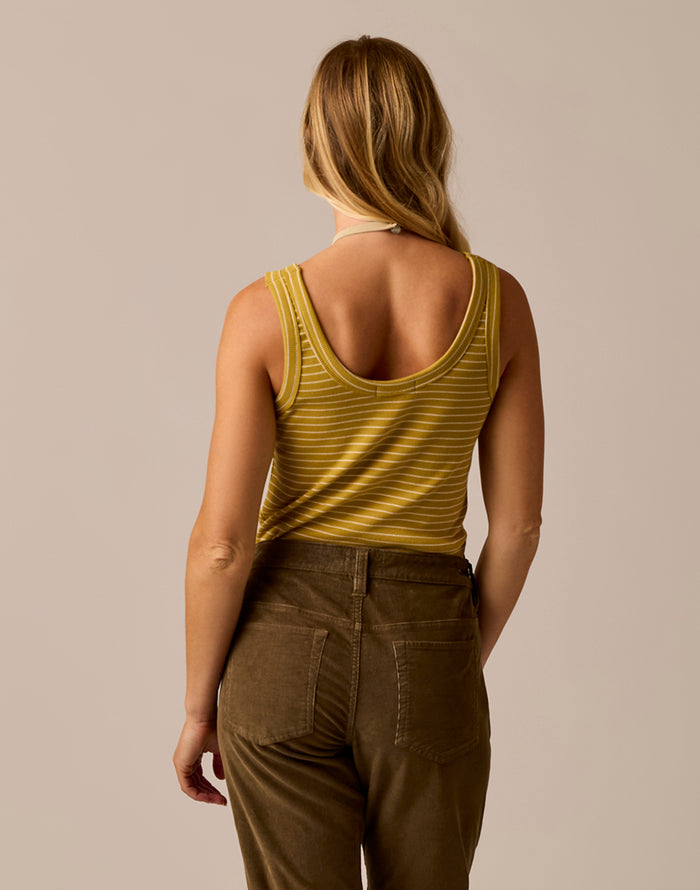 Ever Rib Tank: Gold Glow Stripe