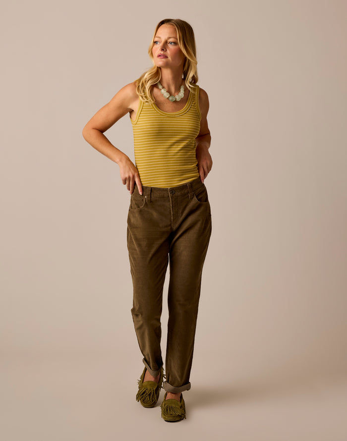 Ever Rib Tank: Gold Glow Stripe