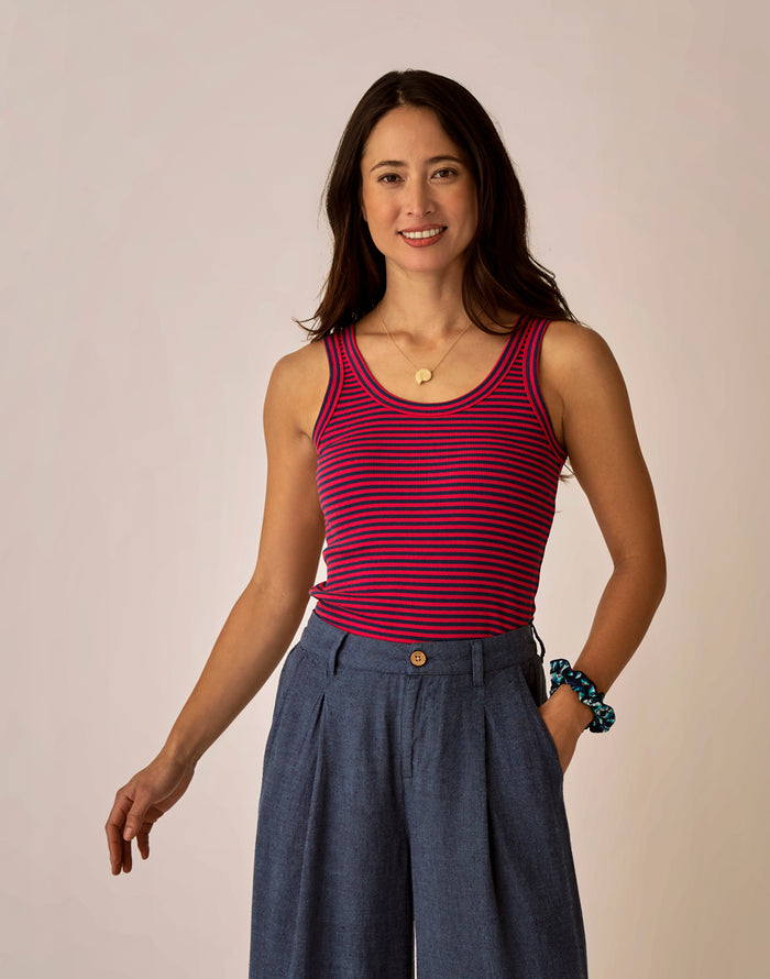 Ever Rib Tank: July Stripe
