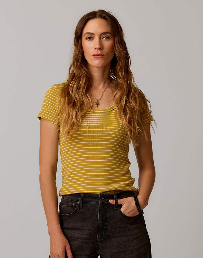 Ever Tee: Gold Glow Stripe