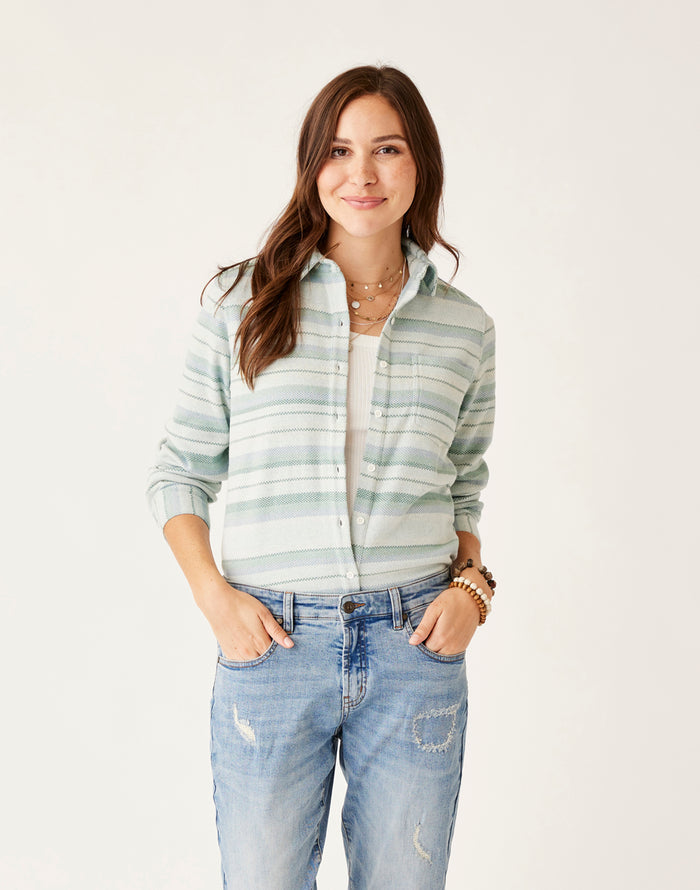 Fairbanks Supersoft Shirt: Birch Block Stripe - FINAL SALE