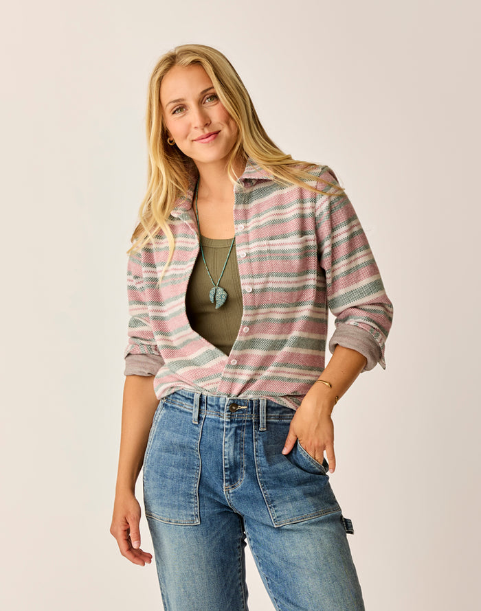 Fairbanks Supersoft Shirt: Bistro Block Stripe
