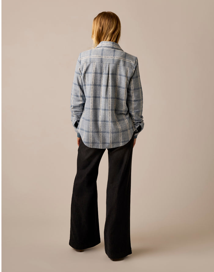 Fairbanks Supersoft Shirt: Blue Mirage Dobby Plaid