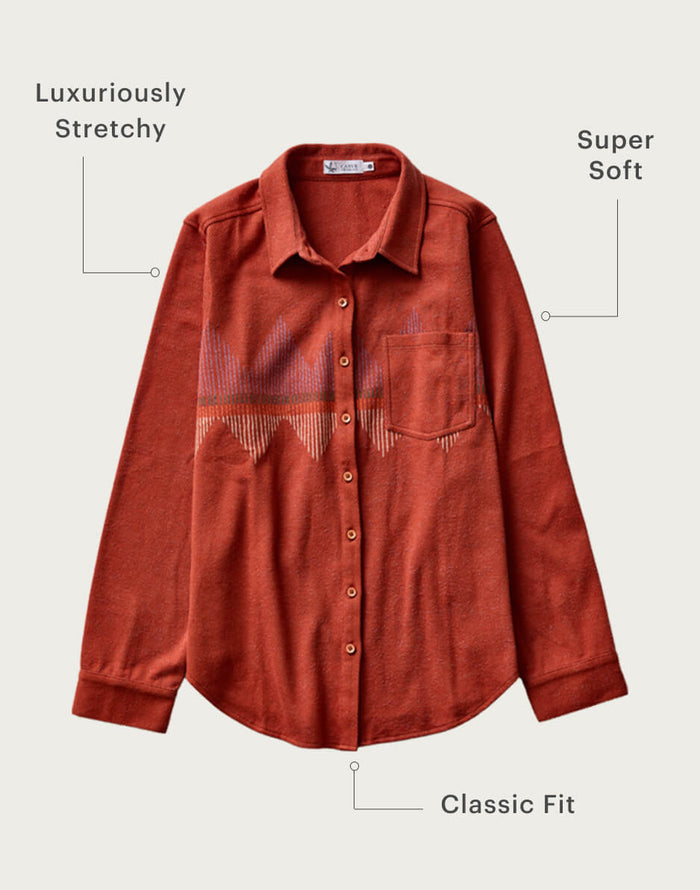 Fairbanks Supersoft Shirt: Copper Zig Zag