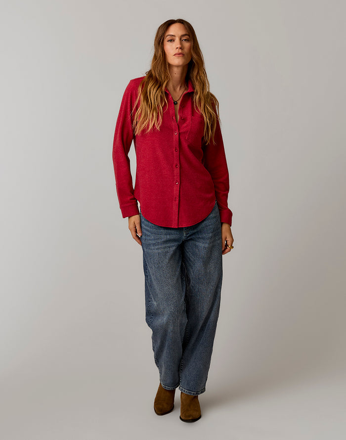Fairbanks Supersoft Shirt: Deep Rouge Heather