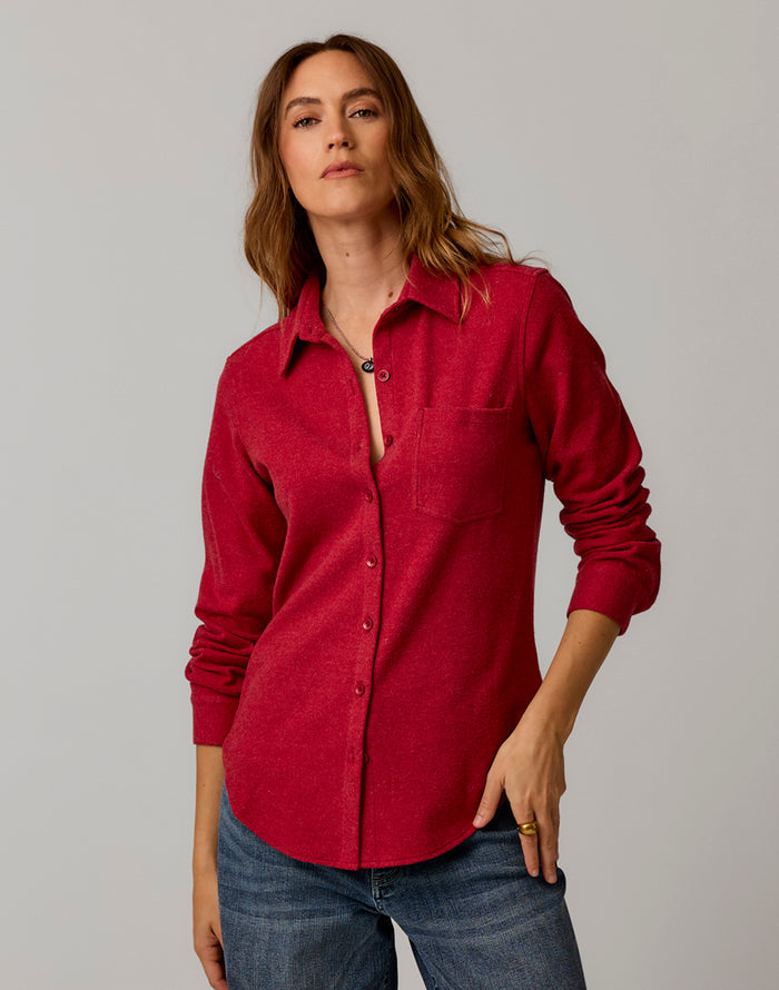 Fairbanks Supersoft Shirt: Deep Rouge Heather