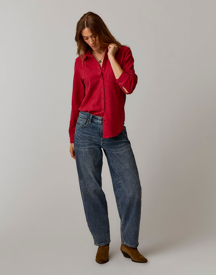 Fairbanks Supersoft Shirt: Deep Rouge Heather