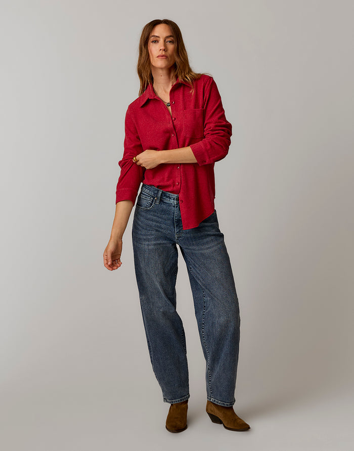 Fairbanks Supersoft Shirt: Deep Rouge Heather