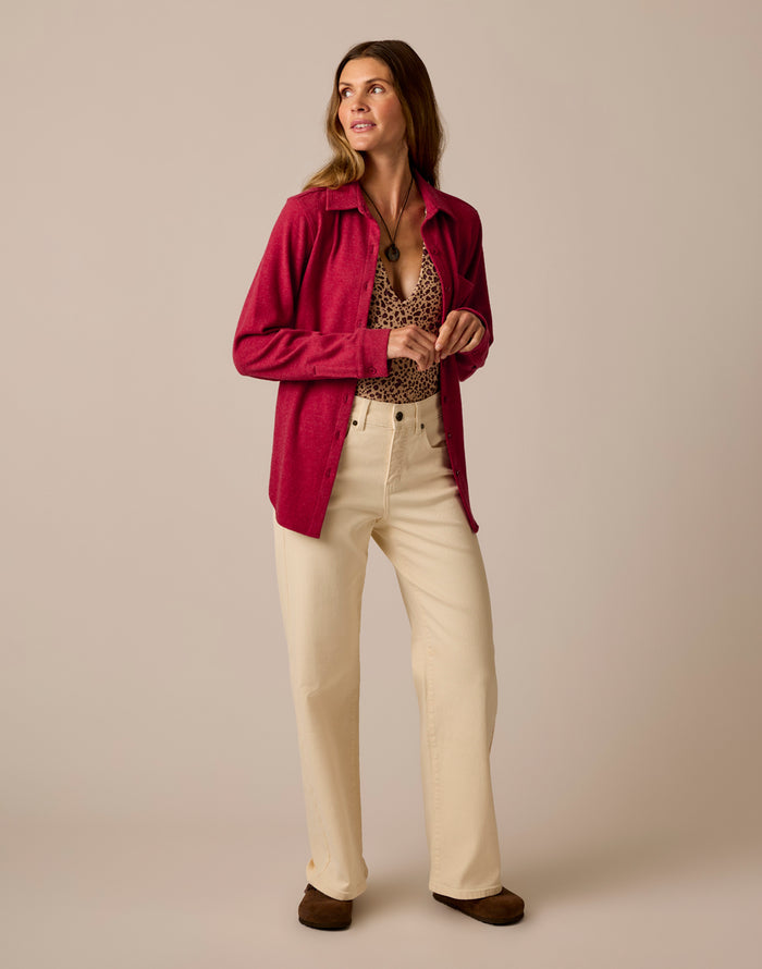 Fairbanks Supersoft Shirt: Deep Rouge Heather