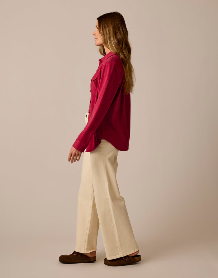 Fairbanks Supersoft Shirt: Deep Rouge Heather